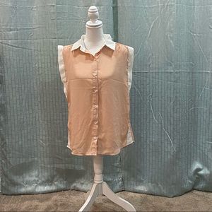 Face Face xxl button down shirt sleeve blouse